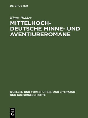 cover image of Mittelhochdeutsche Minne- und Aventiureromane